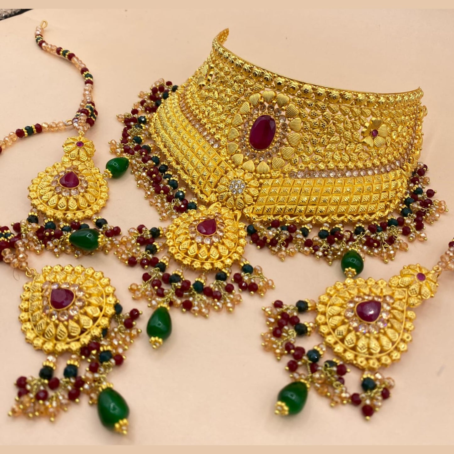 Royal Champagne Bridal Jewellery Set for Brides