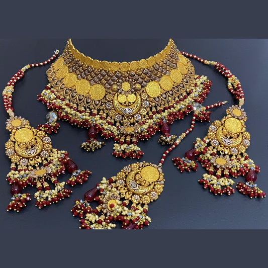 Premium Bridal Jewellery Collection with Maroon Stones