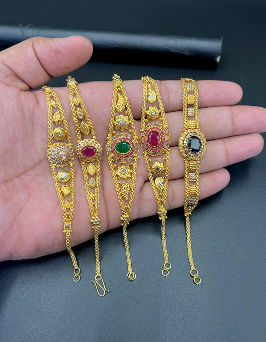 Royal Style Gold-Plated Bracelet with Dazzling Zircons