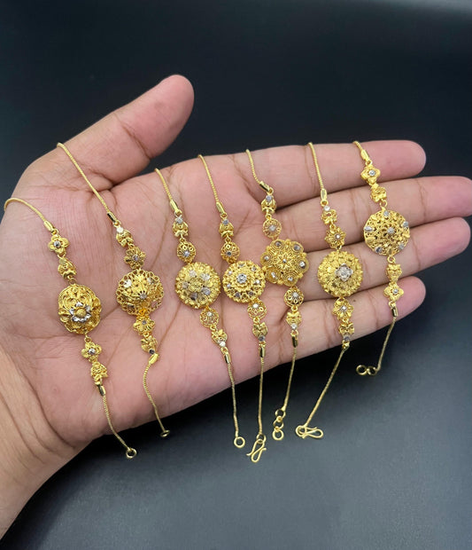 Premium Gold-Plated Zircon Studded Statement Bracelet