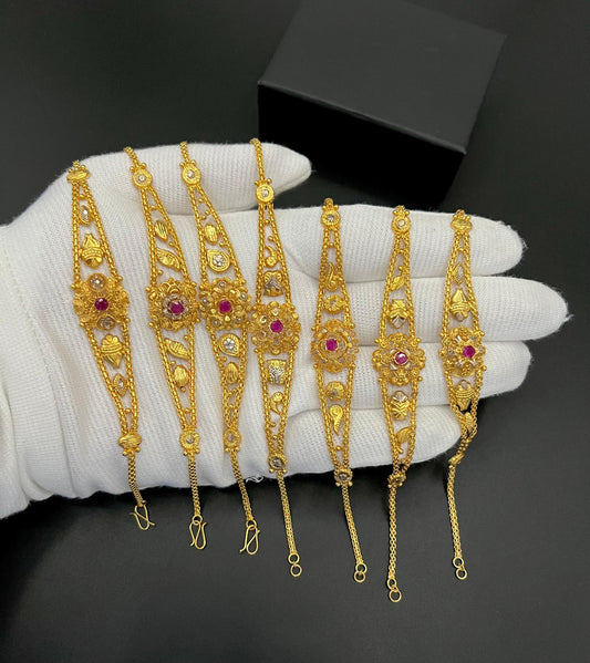 Timeless Gold Finish Bracelet Adorned with Real Zircons