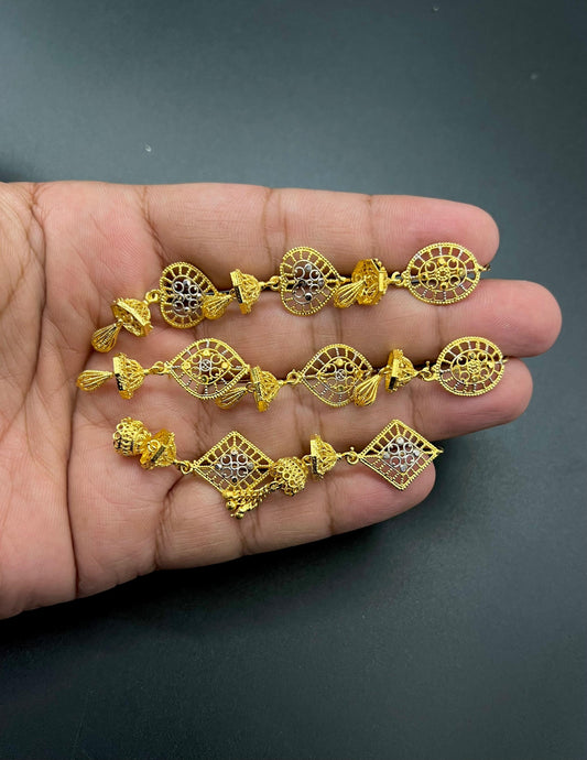 Antique Gold-Plated Designer Bangles with Fine Filigree Work