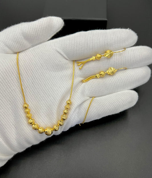 Elegant Gold-Plated Pendant Set with Real Zircon Stones