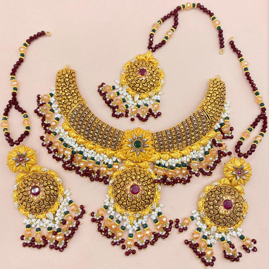 Ethereal Gold-Plated Jewellery Set with Real Zircon Stones