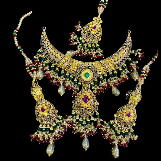 Premium Gold-Plated Antique Style Jewellery Set for Weddings