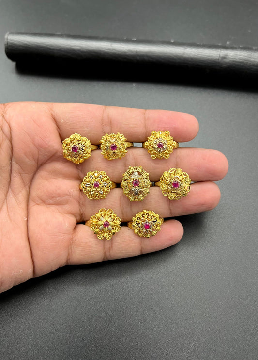 1 Pc Shiny Gold-Plated Band with Sparkling Zircons