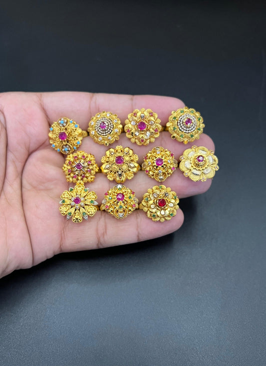1 Pc Elegant Gold-Plated Ring with Real Zircon Shine